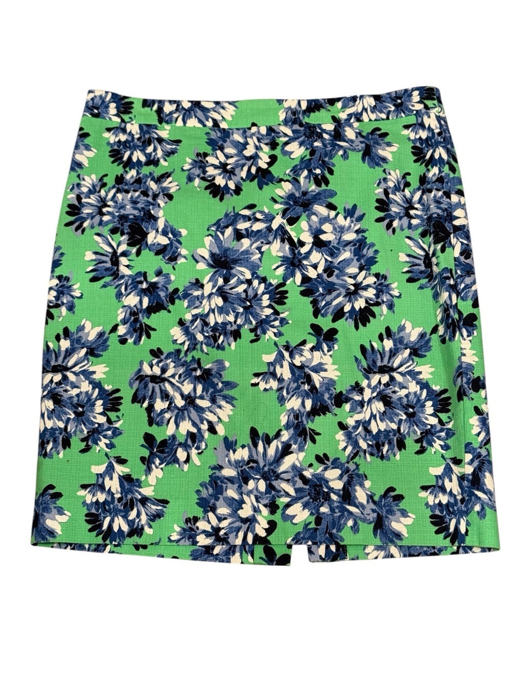 J. Crew Green & Blue Floral Basketweave Roz Pencil Skirt size 12